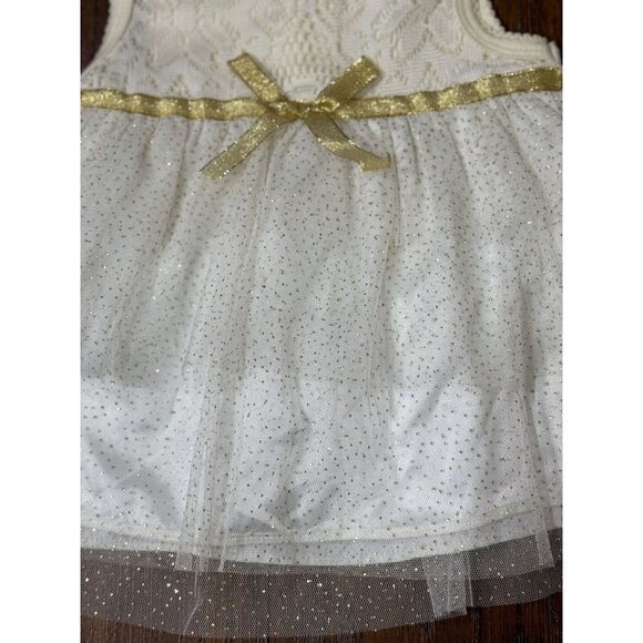 NWOT Swiggles Size 2T American Princess Dress Girl Bow Gold Embellished Tulle - Picture 8 of 8